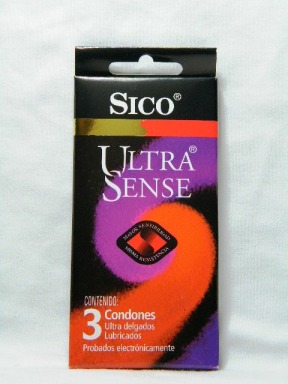 Sico Ultra Sense condon ajustado y delgado caja con 3 supercondon.com.mx